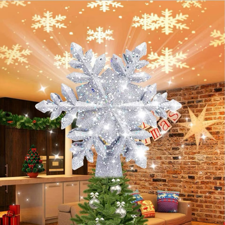 Snowflakes projected on the ceiling