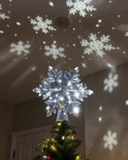 Glowing snowflake topper with rotating snowflakes
